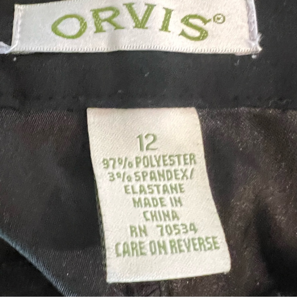 Orvis Brushed Velvet Pants Black 12 Stretch High Rise Lightweight Straight Leg‎ - Picture 5 of 10